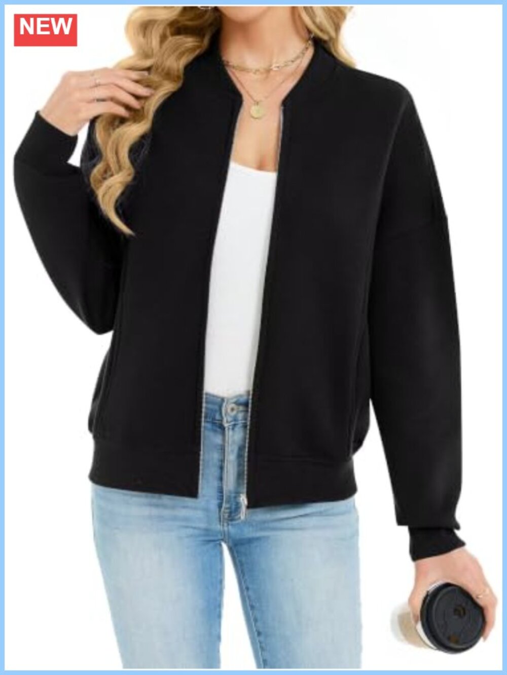 Women's Fleece Lined Zip Up Sweatshirt Cardigan with Pockets